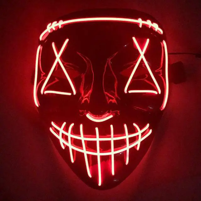 Alt view image 5 of 5 - Halloween LED Mask Scary Ghost Festival Cold Light Mask Full Face Mask
