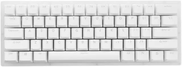 Alt view image 4 of 5 - K61 Mechanical Keyboard 61 Keys 60 Keyboard Hot Swappable Type-C 3.1 Wired USB Translucent Glass Base Gateron Switch ABS Two-color Keycap NKRO RGB Gaming Keyboard
