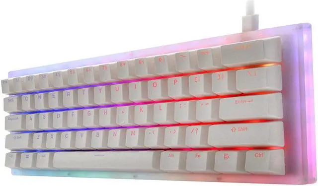 Main image of K61 Mechanical Keyboard 61 Keys 60 Keyboard Hot Swappable Type-C 3.1 Wired USB Translucent Glass Base Gateron Switch ABS Two-color Keycap NKRO RGB Gaming Keyboard