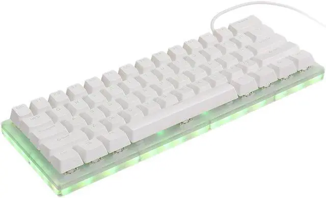 Alt view image 5 of 5 - K61 Mechanical Keyboard 61 Keys 60 Keyboard Hot Swappable Type-C 3.1 Wired USB Translucent Glass Base Gateron Switch ABS Two-color Keycap NKRO RGB Gaming Keyboard