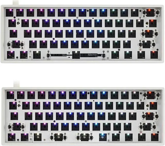 Alt view image 4 of 5 - GK61X GK61XS Keyboard Kit Hot Swappable 60% RGB Wired bluetooth Dual Mode PCB Mounting Plate Case Keyboard Customized Kit