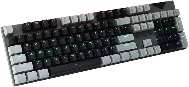 KB168 Wired Mechanical Keyboard 104-Key Conflict-Free Keys Suspend ABS ...