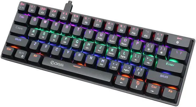 Alt view image 4 of 5 - V900-DGG Mechanical Keyboard 61 Keys Compact Wired Blue SwitchLED Backlit Gaming Keyboard for PC Laptops Gamers