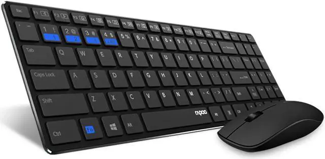 Alt view image 4 of 5 - 9300M Multi-mode Wireless Keyboard & Mouse Set 2.4GHz + bluetooth 3.0/4.0 99 Keys Keyboard 1300DPI Mouse Combo Set with USB Receiver for Windows XP / Vista / 7 / 8 / 10