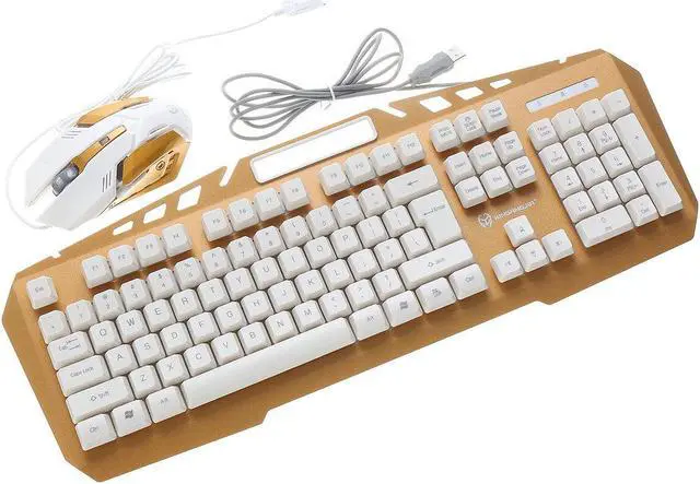 Alt view image 4 of 5 - JK890Backlight Alloy Panel USB Wired Gaming Keyboard 2400DPI LED Gaming Mouse Combo