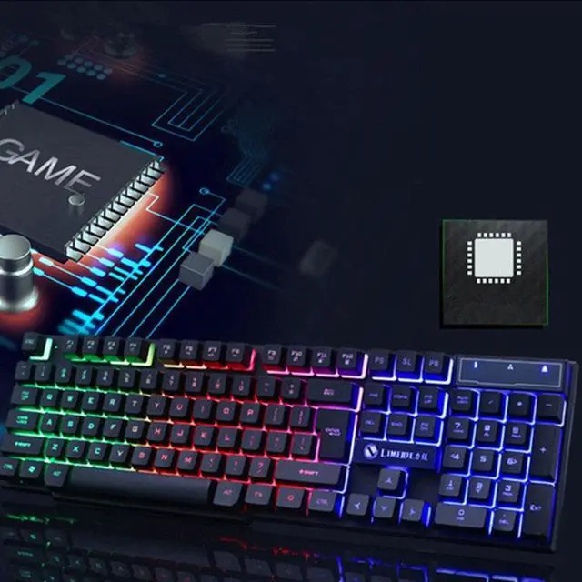Alt view image 4 of 4 - GT700/GK70 104 Keys Keyboard USB Wired RGB Backlight Desktop Keyboard Mouse Combo Gaming for PC Laptop Gamer