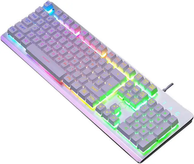 Alt view image 5 of 5 - K002 Gaming Keyboard 104 Keys USB Wired Mechanical Feeling Mixed Color Backlight Waterproof Keyboard