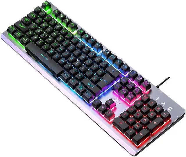 Main image of K002 Gaming Keyboard 104 Keys USB Wired Mechanical Feeling Mixed Color Backlight Waterproof Keyboard