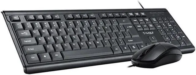 Alt view image 2 of 5 - TF500 Business Wired Keyboard Mouse Combo 104-Key Keyboard 3-Button 1000DPI Mouse Set for Office PC Computer