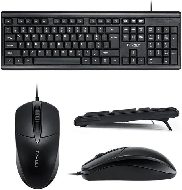 Alt view image 4 of 5 - TF500 Business Wired Keyboard Mouse Combo 104-Key Keyboard 3-Button 1000DPI Mouse Set for Office PC Computer