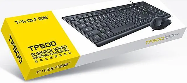 Alt view image 5 of 5 - TF500 Business Wired Keyboard Mouse Combo 104-Key Keyboard 3-Button 1000DPI Mouse Set for Office PC Computer