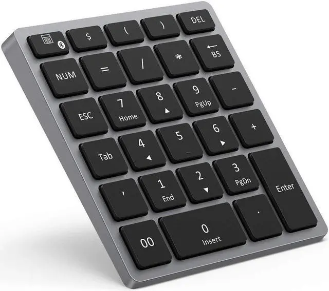 Alt view image 2 of 5 - Wireless bluetooth Numeric Keyboard 28 Keys Rechargeable Portable Mini Number Pad Digital Keypad with Multiple Shortcut for Tablet Laptop Notebook PC Desktop