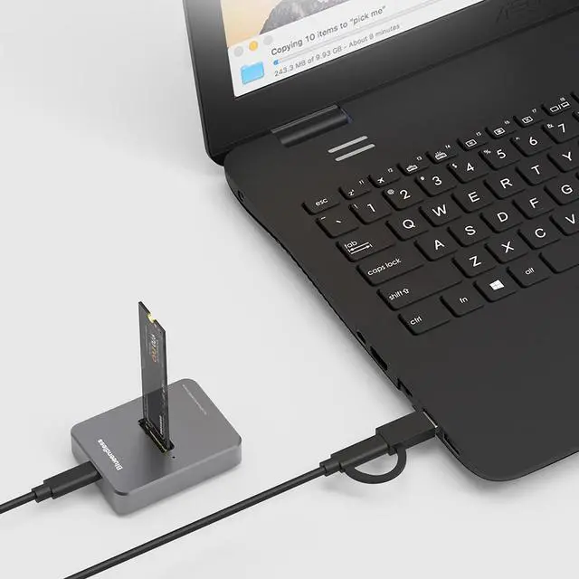 Alt view image 3 of 7 - K1683P2 M.2 NVME/SATA Hard Drive Enclosure USB3.0/Type-C Dual Interface M.2 B & M key/M key SSD Case