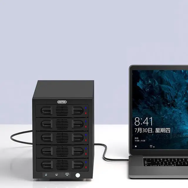 Alt view image 3 of 5 - Y-3359R USB 3.0 eSATA 5 Bay RAID Hard Drive Docking Station Galvanized 2.5" 3.5" SSD HDD Enclosure