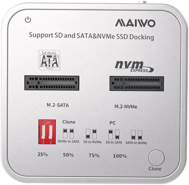 Main image of K3016CL USB3.1 GEN2 Type-C to M.2 SSD Hard Drive Docking Station for M.2 SATA NVMe SSD SD Card Reader