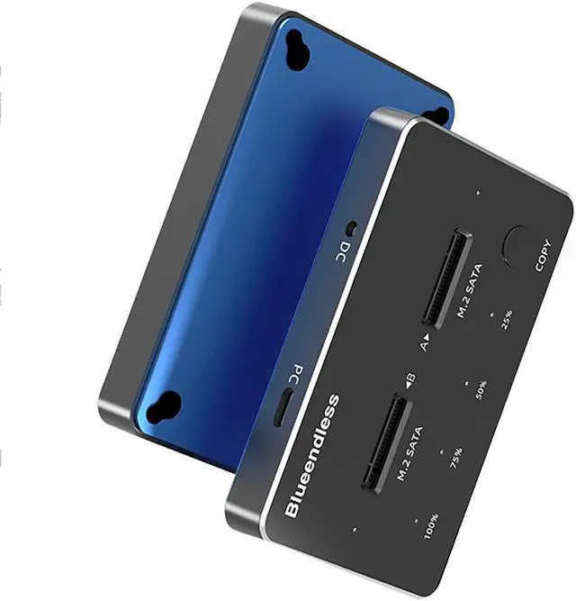 Alt view image 2 of 5 - Type-C to M.2 NVMe/SATA Hard Drive Offline Clone Duplicator Dual Bay SSD Docking Station Hard Drive Enclosure
