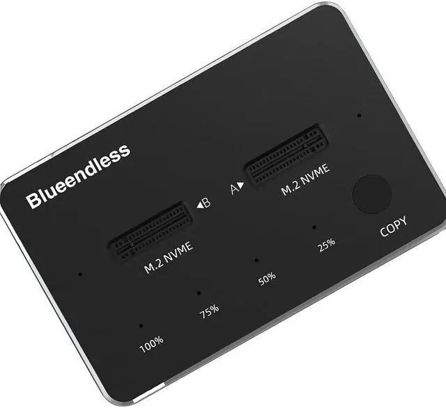 Alt view image 3 of 5 - Type-C to M.2 NVMe/SATA Hard Drive Offline Clone Duplicator Dual Bay SSD Docking Station Hard Drive Enclosure