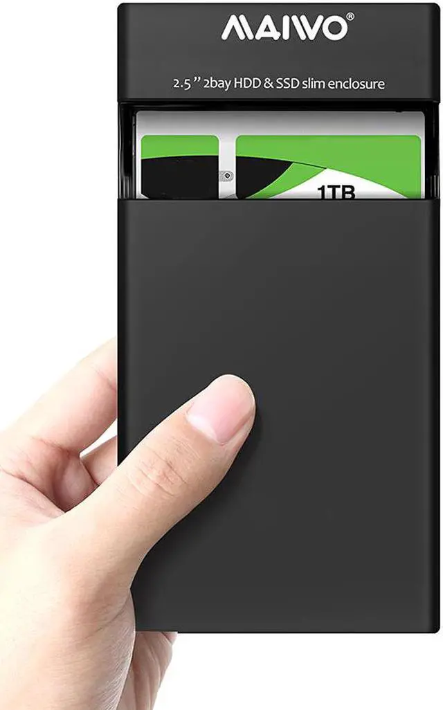 Alt view image 3 of 5 - K25682 2.5" Dual Bay USB3.0 RAID Storage Array Box SATA3 HDD SSD Slim Enclosure Disk Storage Box Support USAP