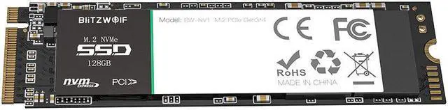 Alt view image 2 of 5 - BW-NV1 PCIe Gen3*4 NVMe1.3 SSD 128GB M.2-2280 M-Key Solid State Drive 128GB Internal Hard Drive for Laptop