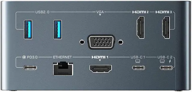 Alt view image 5 of 5 - BW-TH13 18-in-1 USB C Docking Station with M.2 SSD Enclosure Quadruple Display SD/TF Card Slot RJ45 Ethernet Port 100W Power Delivery