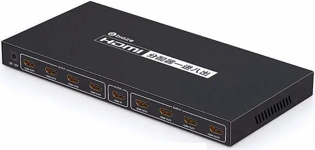Main image of ZH118 1 in 8 out -compatibility Splitter 4K/30Hz Resolution 5V Power Supply for Mac Windows PC Laptop