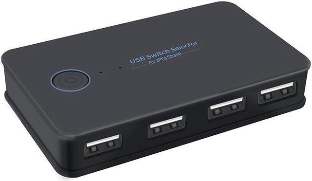 Main image of KM-U204A USB Two-in Four-out Switch for Two Computers Share 4 Devices with 4USB2.0 Plug Micro USB Plug for Power Supply