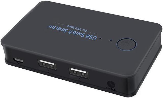 Alt view image 2 of 5 - KM-U204A USB Two-in Four-out Switch for Two Computers Share 4 Devices with 4USB2.0 Plug Micro USB Plug for Power Supply