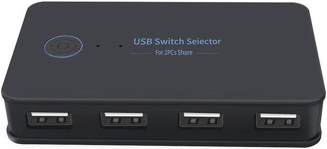 Alt view image 3 of 5 - KM-U204A USB Two-in Four-out Switch for Two Computers Share 4 Devices with 4USB2.0 Plug Micro USB Plug for Power Supply