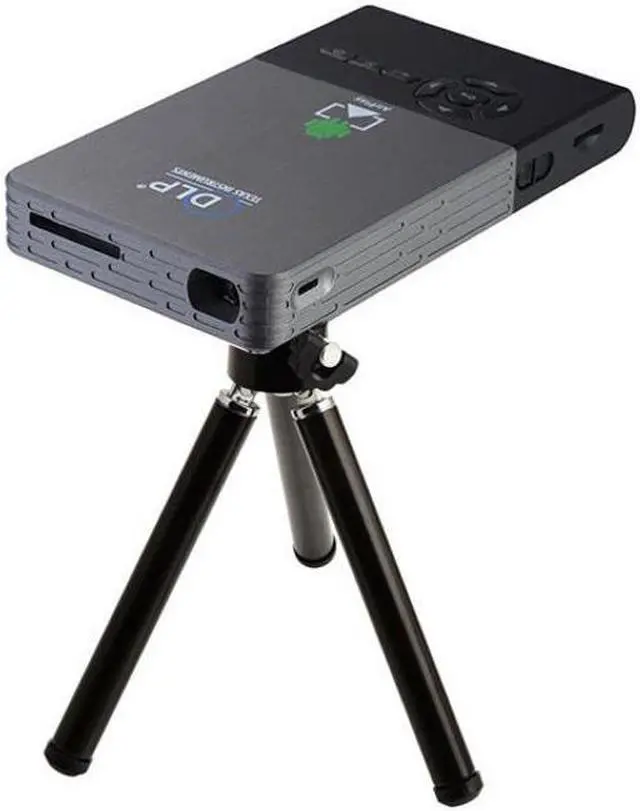 Alt view image 2 of 4 - C2 Mini Smart DLP Projector 100 AISN Lumens 3D HD Rechargeable Wireless WiFi Same Screen Home Theater Android System 1GB RAM + 8GB ROM