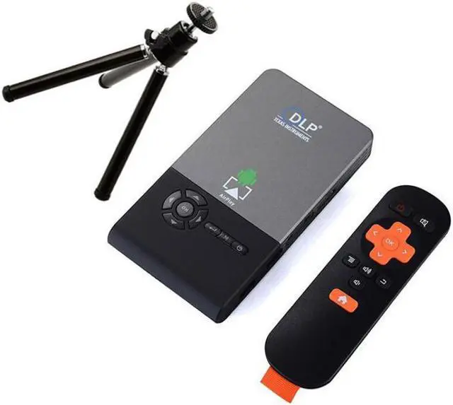 Alt view image 4 of 4 - C2 Mini Smart DLP Projector 100 AISN Lumens 3D HD Rechargeable Wireless WiFi Same Screen Home Theater Android System 1GB RAM + 8GB ROM
