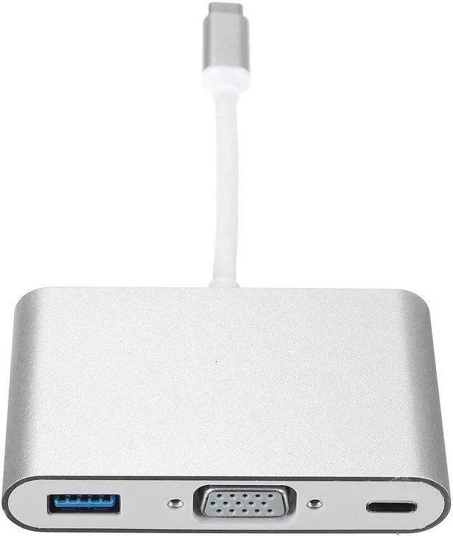Alt view image 2 of 5 - USB 3.1 type C to VGA Monitor USB 3.0 Type C Female Charger Adapter Converter for Macbook
