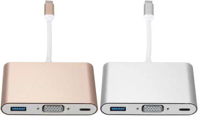 Alt view image 3 of 5 - USB 3.1 type C to VGA Monitor USB 3.0 Type C Female Charger Adapter Converter for Macbook