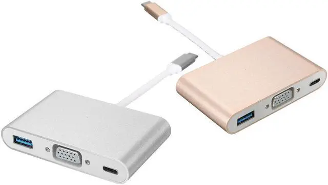 Alt view image 4 of 5 - USB 3.1 type C to VGA Monitor USB 3.0 Type C Female Charger Adapter Converter for Macbook