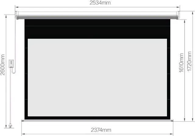 Alt view image 4 of 5 - Electric Motorized Projector Screen 100-Inch Coated White Plastic 16:9 4K Support 3D Projector With Remote Control Up Down for Home Theater Office Classroom From XM