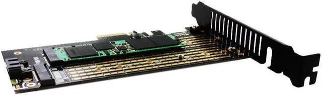 Alt view image 3 of 4 - SK7 M.2 NVMe SSD NGFF TO PCI-E Riser Card X4 Adapter M Key B KEY Dual Interface Card Support PCI Express3.0 Dual Voltage 12V+3.3V SATA3