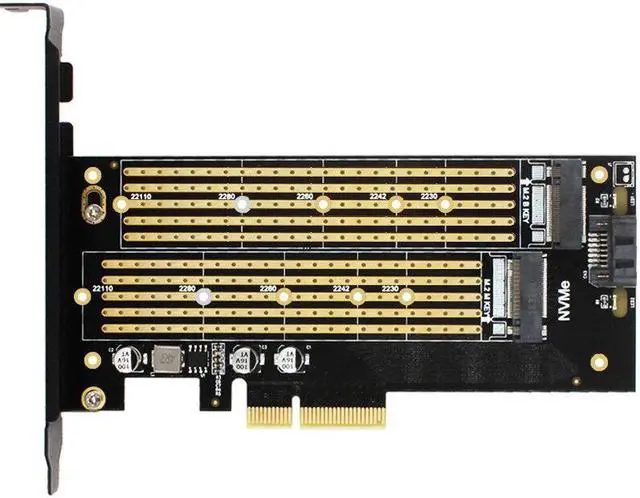 Main image of SK7 M.2 NVMe SSD NGFF TO PCI-E Riser Card X4 Adapter M Key B KEY Dual Interface Card Support PCI Express3.0 Dual Voltage 12V+3.3V SATA3