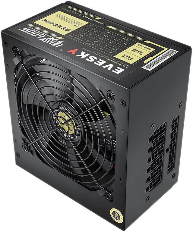 Alt view image 3 of 5 - 600W Gaming Power Supply Rated 600W 12CM Fan Silent Intelligent Temperature Control Desktop Computer Host Power Supply Peak 700W For Video Card