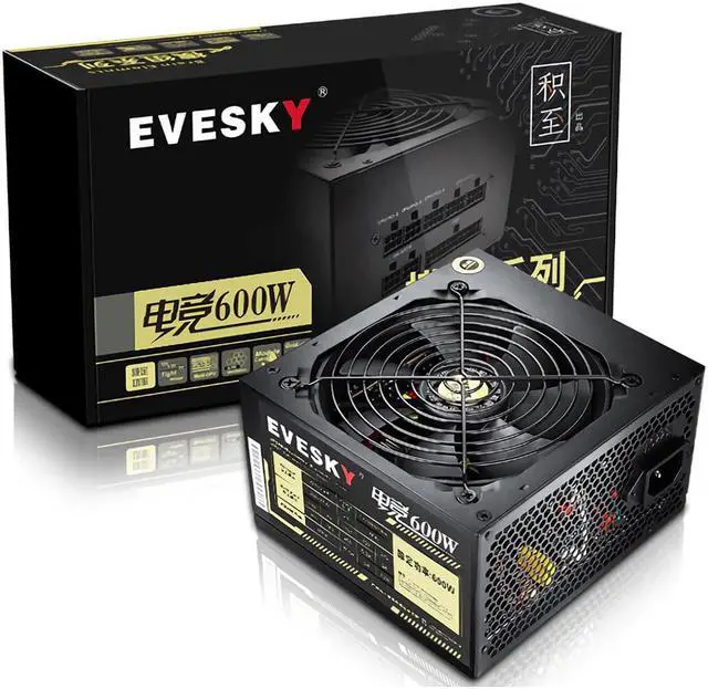 Alt view image 5 of 5 - 600W Gaming Power Supply Rated 600W 12CM Fan Silent Intelligent Temperature Control Desktop Computer Host Power Supply Peak 700W For Video Card