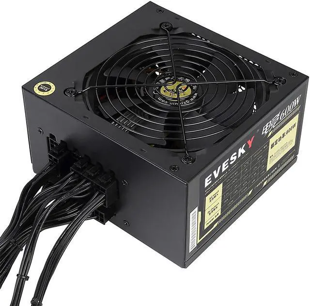 Alt view image 4 of 5 - 600W Gaming Power Supply Rated 600W 12CM Fan Silent Intelligent Temperature Control Desktop Computer Host Power Supply Peak 700W For Video Card