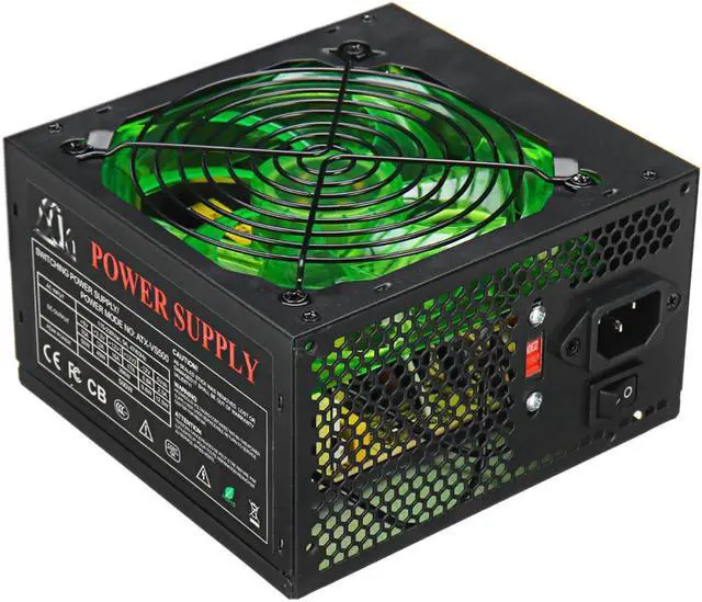 Alt view image 4 of 5 - 500W Power Supply 120mm LED Cooling Fan 24 Pin PCI SATA ATX 12V Computer Power Supply