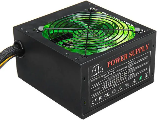 Alt view image 5 of 5 - 500W Power Supply 120mm LED Cooling Fan 24 Pin PCI SATA ATX 12V Computer Power Supply