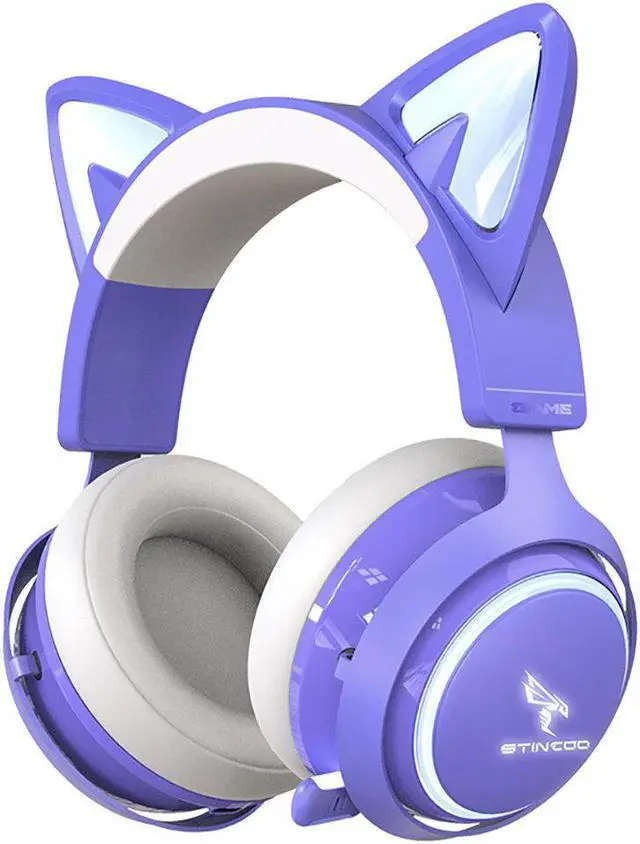 Main image of GS510 Cat Ear Gaming Headset Purple 3 Version with Microphone Virtual 7.1 Sound Game/Live/Video 3 Mode for PS5/4 Computer Gamer