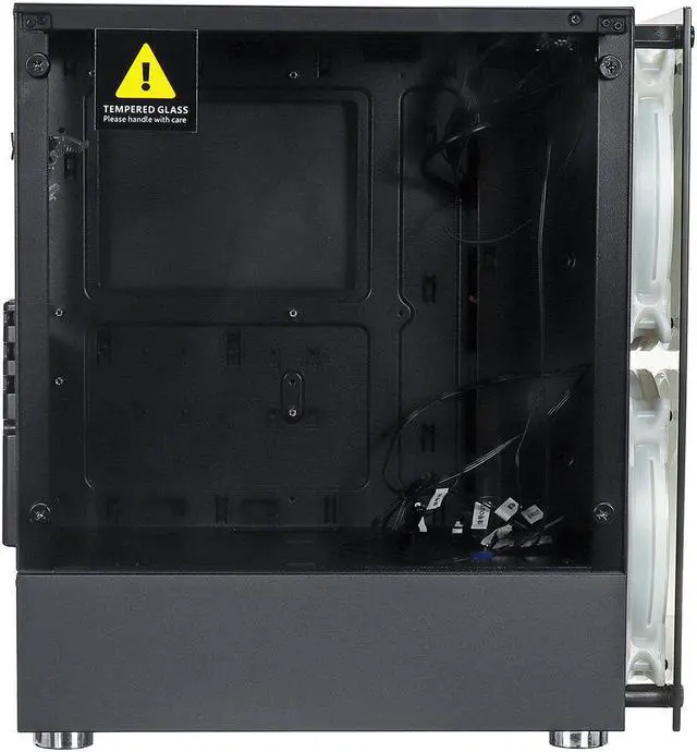 Alt view image 5 of 5 - RGB Computer Case Double Side Tempered Glass Panels ATX Gaming Cooling PC Case with Two 20cm fans Support 360mm Graphics Card