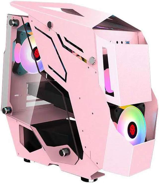 Alt view image 2 of 5 - ATX Gaming Computer Case Desktop Water Cooled Full Side Penetration With Tempered glass Special Case Support M-ATX/ ITX Motherboard for PC Gamer
