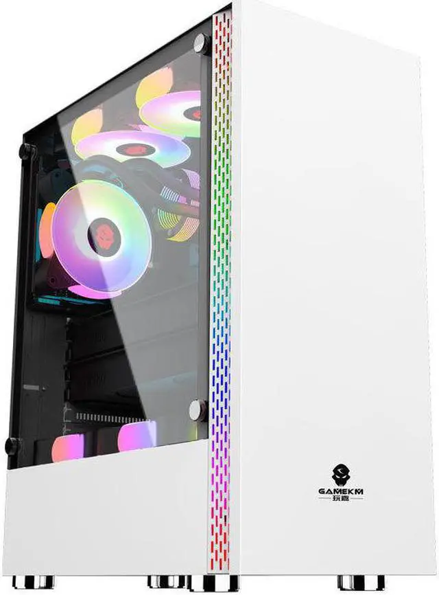 Alt view image 2 of 5 - Quadratic Element Desktop Computer Case USB3.0 Interface Tempered Glass Gaming PC Case Compatible with ATX, ITX, MicroATX