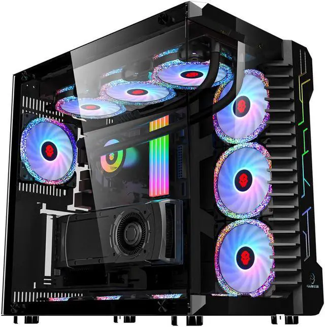 Alt view image 2 of 5 - ROBIN  Gaming Computer Case Mid-Tower Side Transparent Tempered Glass Panel MICRO-ATX/ATX RGB Computer PC Case USB 3.0/USB 1.0/HDD/SSD for Desktop PC Computer