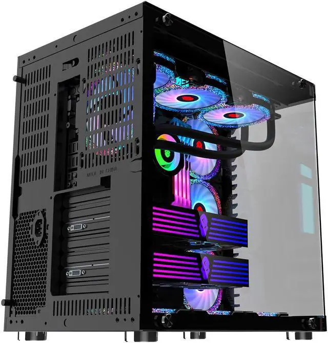 Alt view image 4 of 5 - ROBIN  Gaming Computer Case Mid-Tower Side Transparent Tempered Glass Panel MICRO-ATX/ATX RGB Computer PC Case USB 3.0/USB 1.0/HDD/SSD for Desktop PC Computer
