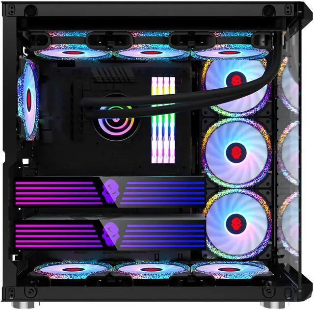 Alt view image 5 of 5 - ROBIN  Gaming Computer Case Mid-Tower Side Transparent Tempered Glass Panel MICRO-ATX/ATX RGB Computer PC Case USB 3.0/USB 1.0/HDD/SSD for Desktop PC Computer
