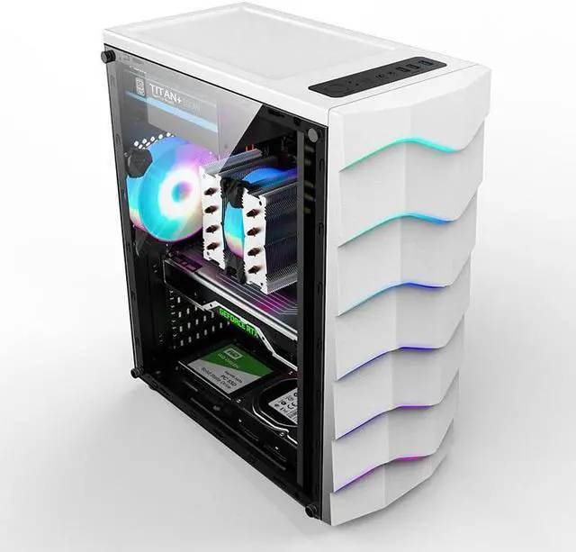 Alt view image 2 of 5 - Wave Computer PC Case Cooling Fan USB 2.0 Game RGB Light Effect Desktop Gaming Case Support ATX/M-ATX/MINI-ITX Motherboard Gamer Chassis