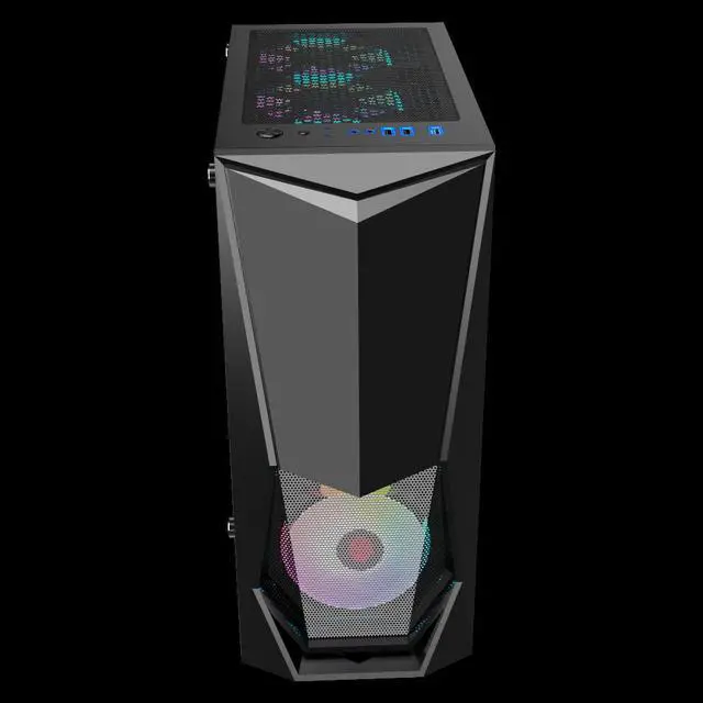 Alt view image 5 of 5 - ATX Tower Computer Gaming Case Wide Special-Shaped Water Cooling Desktop Support M-ATX/ ITX Motherboard for PC